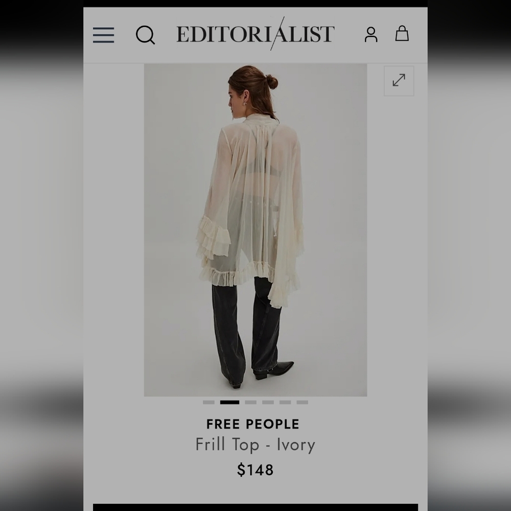 Free People Gray Ruffled Blouse - Picture 5 of 10
